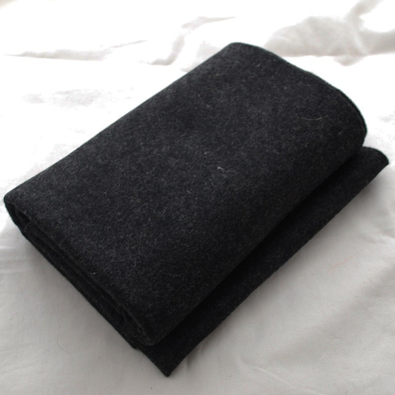 100% Pure Wool Felt Fabric 1mm Thick Made in Western Europe Black Mix image 1