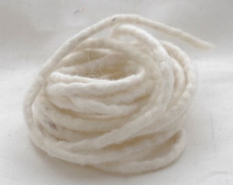 100% Wool Felt Cord - 3 Yards - Ivory