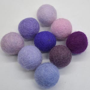10 Felt Balls - 3cm - Purple Colours