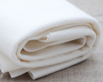 100% Pure Wool Felt Fabric - 1mm Thick - Made in Western Europe - Ivory White