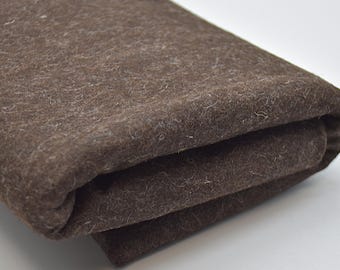 Dark Brown Wool Felt Fabric: 1mm Thick, Western Europe
