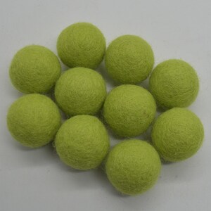 10 Filz Pom-Poms - 3 cm - Gelb Grün