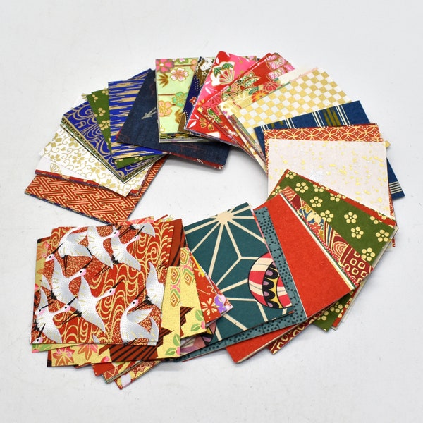 Papier Origami Japonais Finest Yuzen Washi - Assortiment de 200 Feuilles - Environ 6cm x 6cm