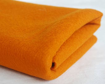 100% Pure Wool Felt Fabric - 1mm Thick - Made in Western Europe - Carrot Orange