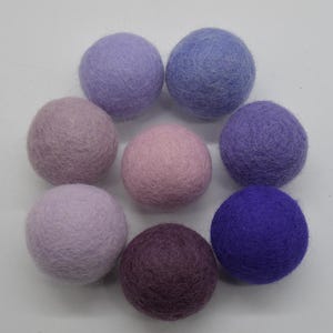 4cm Felt Balls - 5 Count - Purple Colours
