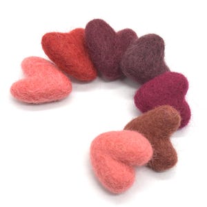 Assorted 100% Wollfilz - 7 Count - Ca. 3 cm - Rote Farbtöne