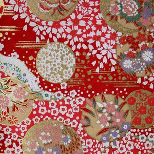 Japanisches Yuzen Washi Chiyogami Origami Papier Großer Bogen - Floral Blumen - 630 mm x 945 mm - Kartenherstellung, Basteln & DIY