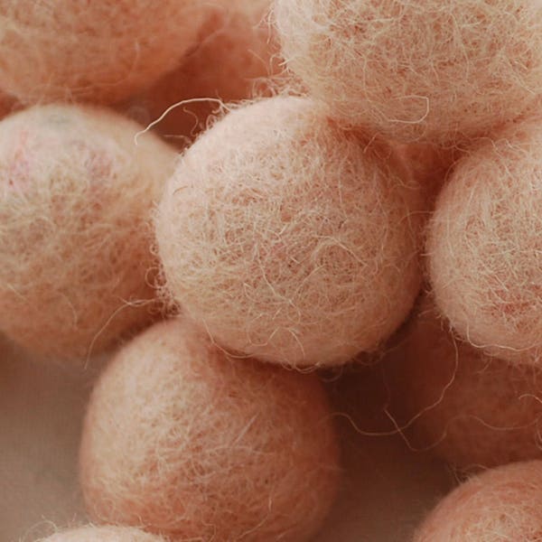 100 % Wollfilz Pompons-10 zählen - 3cm - Pfirsich-rosa