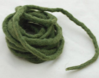 100% Wool Felt Cord - 3 Yards - Dark Olive Green