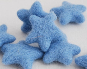 100% Wool Felt Stars - 10 Count - French Blue