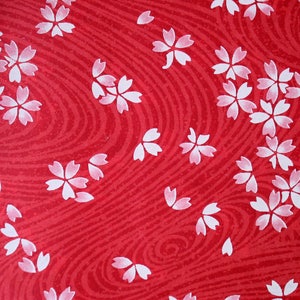 Grande feuille de papier origami japonais Yuzen Washi Chiyogami, grande feuille - Fleurs de cerisier rose Sakura - 630 mm x 945 mm - fabrication de cartes, créations manuelles et bricolage