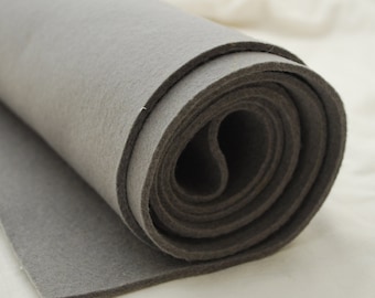 Tela de fieltro de lana 100 % gris acorazado: 3 mm de grosor (36" x 18")