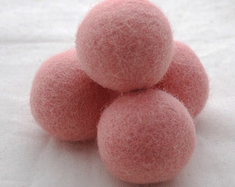 4cm Felt Balls - 5 Count - Dusty Rose Pink