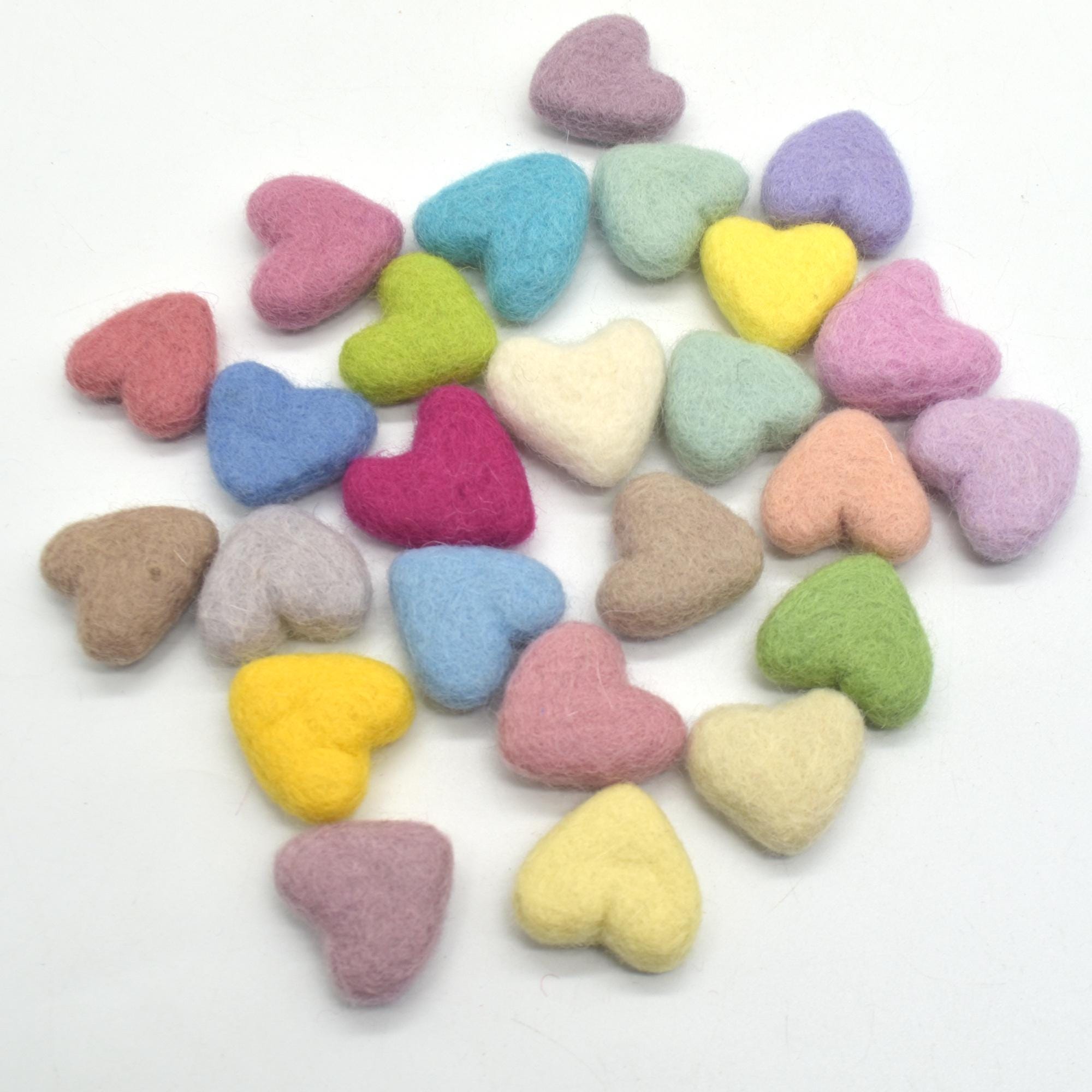 3 CUORI SHABBY CHIC FELTRO DI LANA DECORO ADDOBBO NATALE CASA IDEA