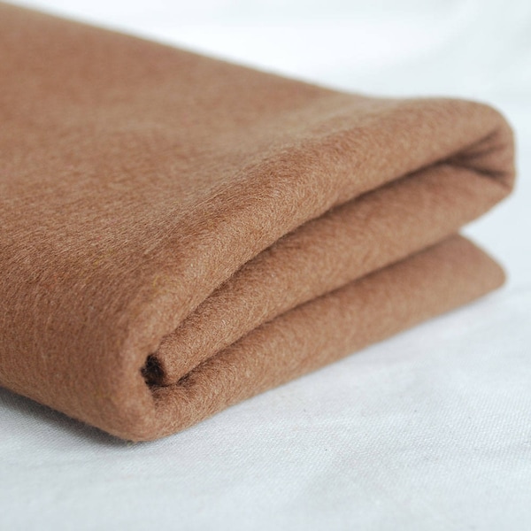 Tissu en feutre en laine 100% pure - 1mm d’épaisseur - Fabriqué en Europe de l’Ouest - Brun clair