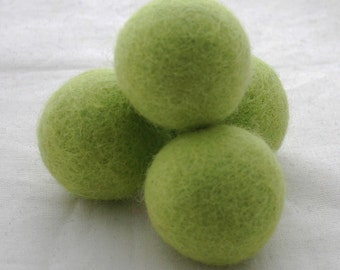 4cm Felt Balls - 5 Count - Yellow Green