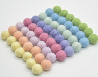 100% Wool Felt Balls - 1.5cm - 100 Count - Felt Balls - Assorted Confetti Mix