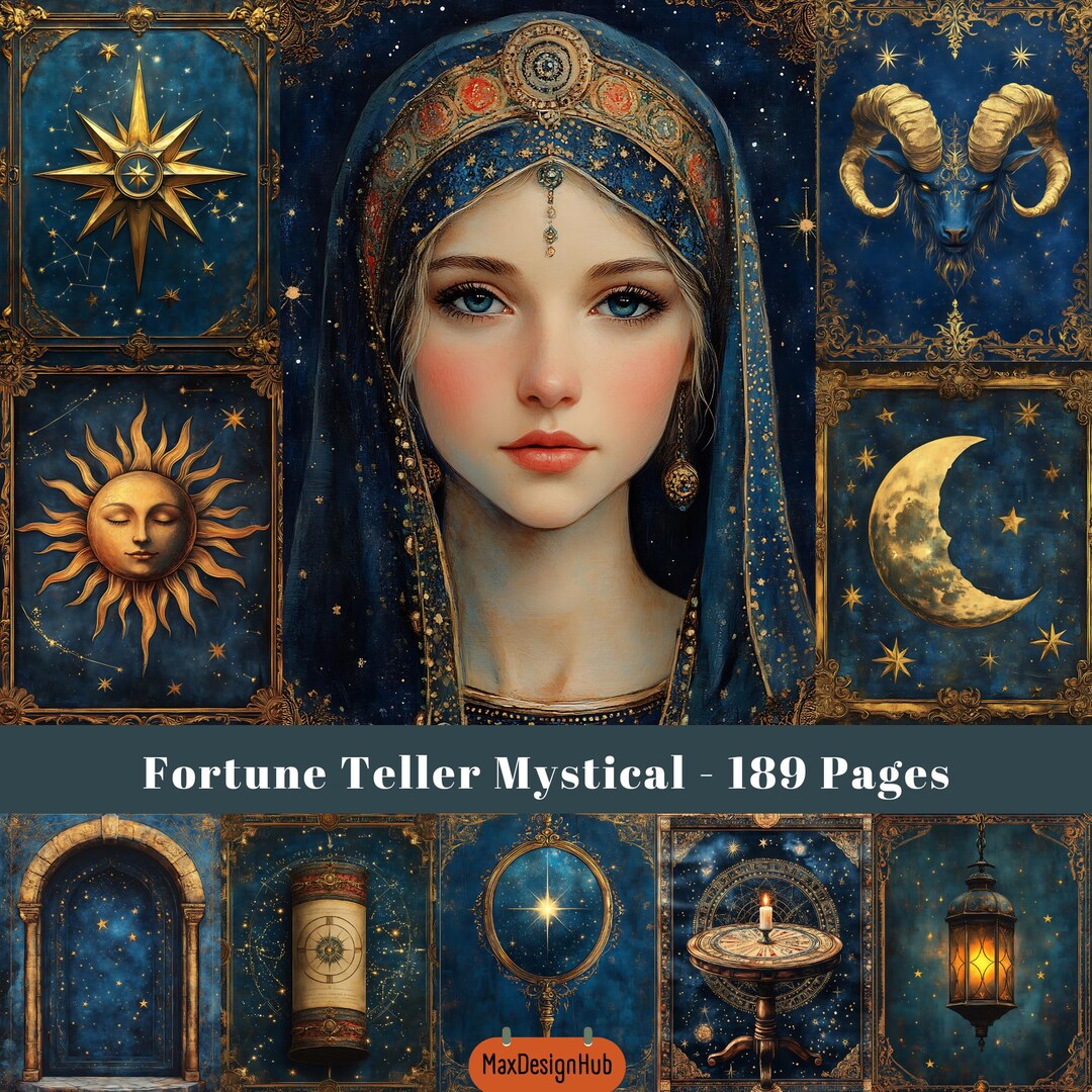 Fortune Teller Mystical Paper: Gothic Scrapbook, Junk Journal (digital ...
