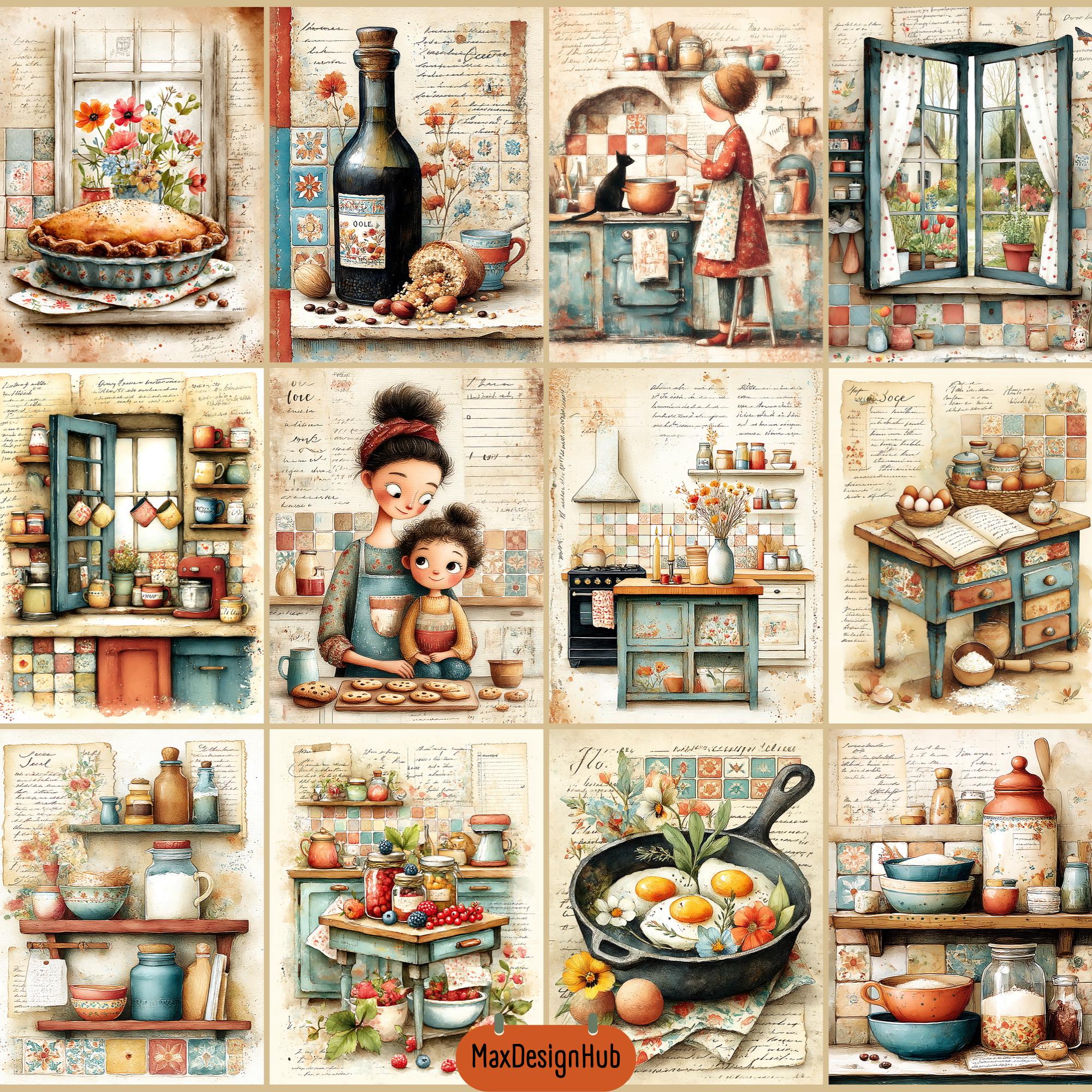 Kitchen Junk Journal Pages, Vintage Recipe Ephemera, Retro Cooking ...