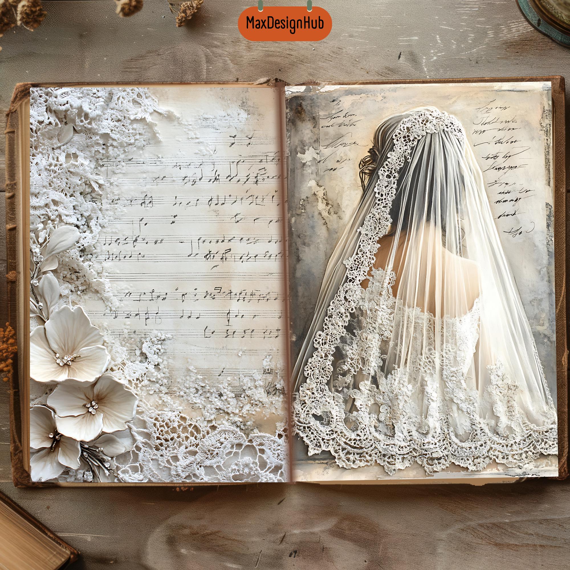 ジャンクジャーナル　marriage Vintage Wedding Junk Journal Pages: Romantic Scrapbooking (digital