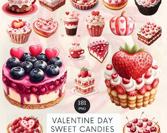 Gothic Valentine's Day Candy Clipart: 181 Sweet PNG Images (Commercial Use)