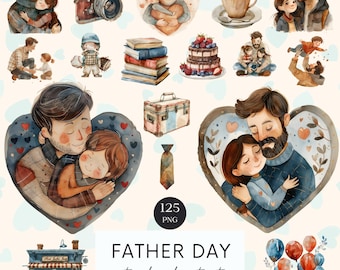 Father's Day Clipart: Heartwarming Dad Graphics (Digital Download)