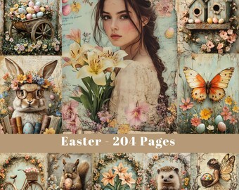 Easter Junk Journal Pages: Vintage Spring Ephemera (Digital Download)