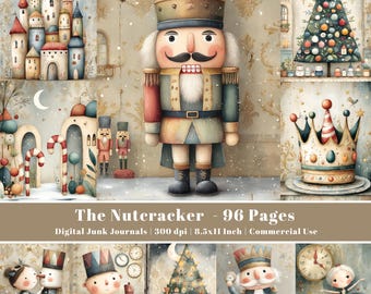 The Nutcracker Junk Journal Pages: Holiday Ephemera, Scrapbook Supplies, Printable Image, Digital Download