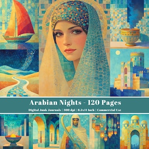 Arabian Nights Junk Journal, Middle Eastern Mosaic Art, Desert Palace, Mystic Palace, Moroccan Style