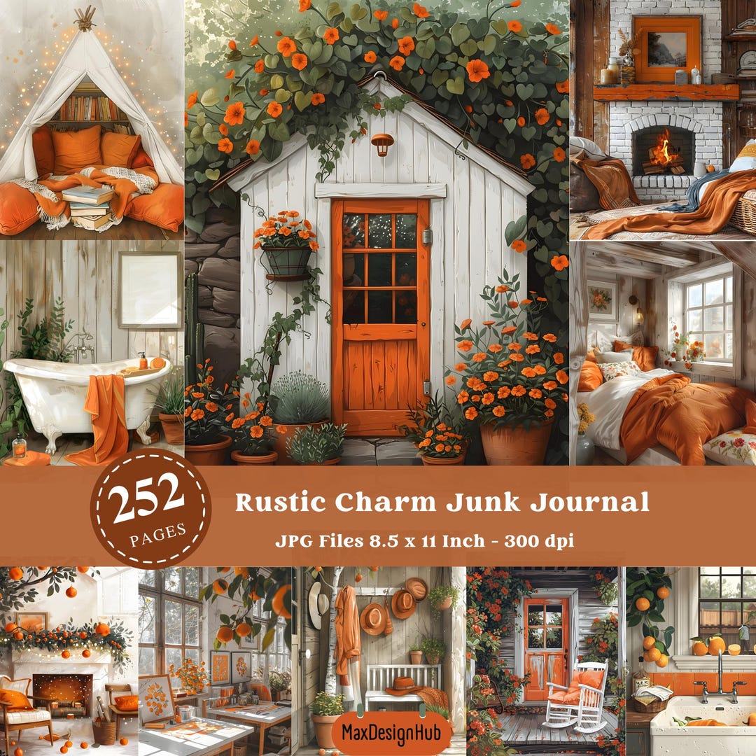 Rustic Charm Junk Journal Pages: Fall Ephemera (digital Paper) - Etsy