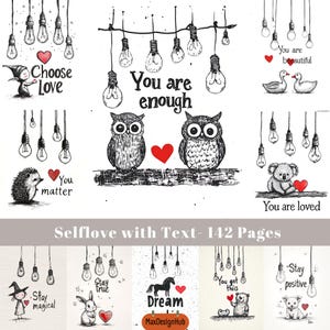 Selflove Junk Journal Seiten, motivierend und inspirierend, Scrapbooking Seite, druckbar, digitales Papier