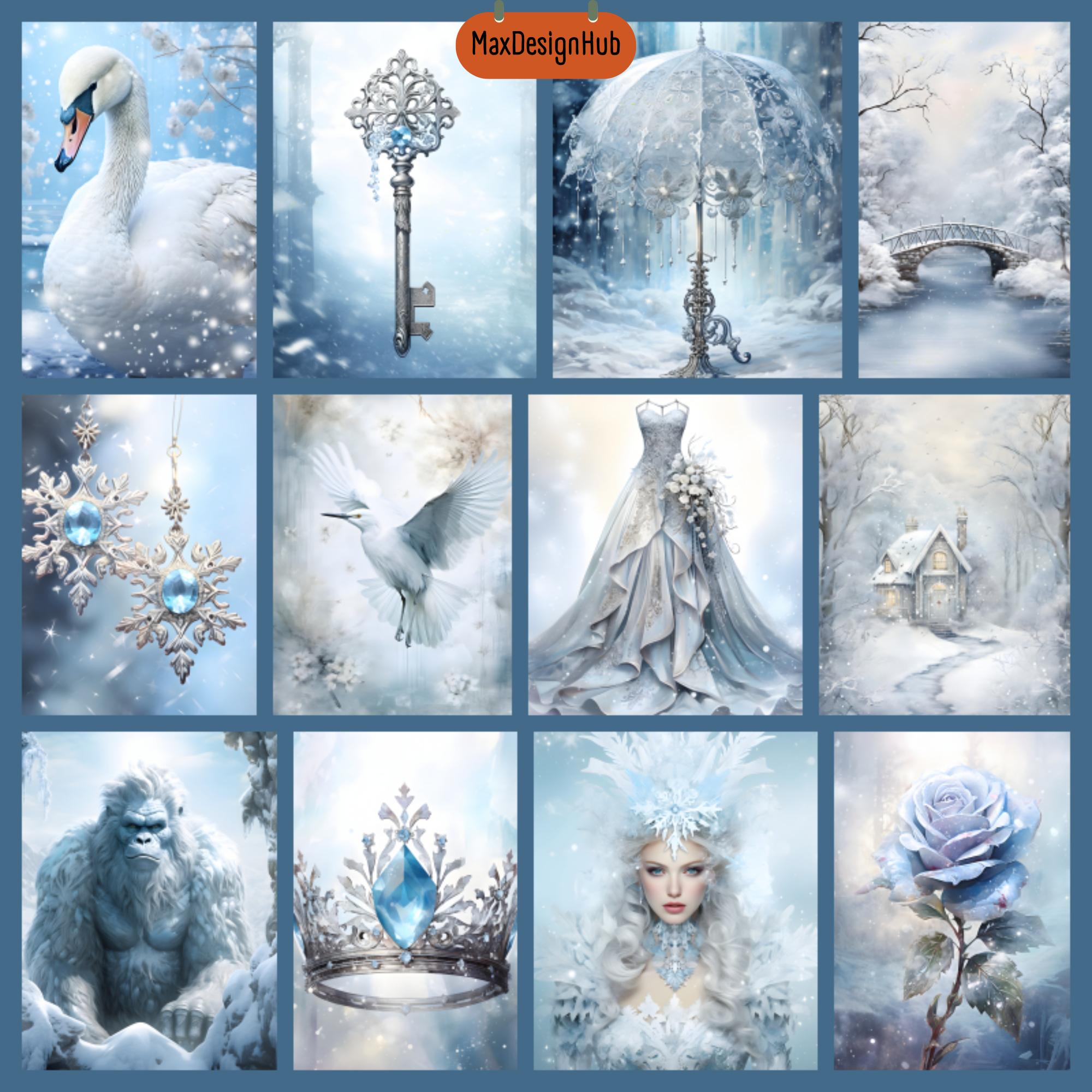 Shabby Chic Winter Junk Journal Pages: Snow, Cozy Graphics (digital ...