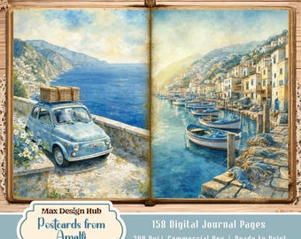 Amalfi Coast Junk Journal Kit, Italian Printable, Vintage Mediterranean Travel Scrapbook, La Dolce Vita