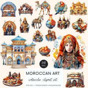 Moroccan Art, Middle East Clipart, Travel PNG, Digital Paper, Printable Image, Sublimation, Scrapbook Supplies, Instant Download