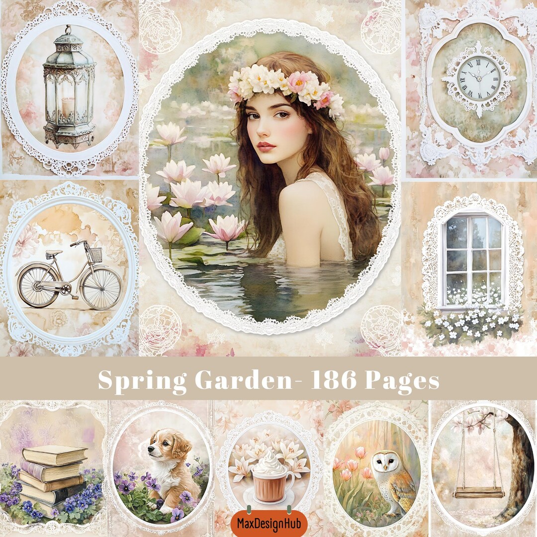 Spring Garden Junk Journal Pages: Floral Ephemera (digital Download) - Etsy