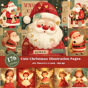 Cute Christmas Printable Junk Journal Page, Festive Season, Paper Craft, Winter Holiday, Winter Graphic, Xmas Image, Snow, Christmas Gift