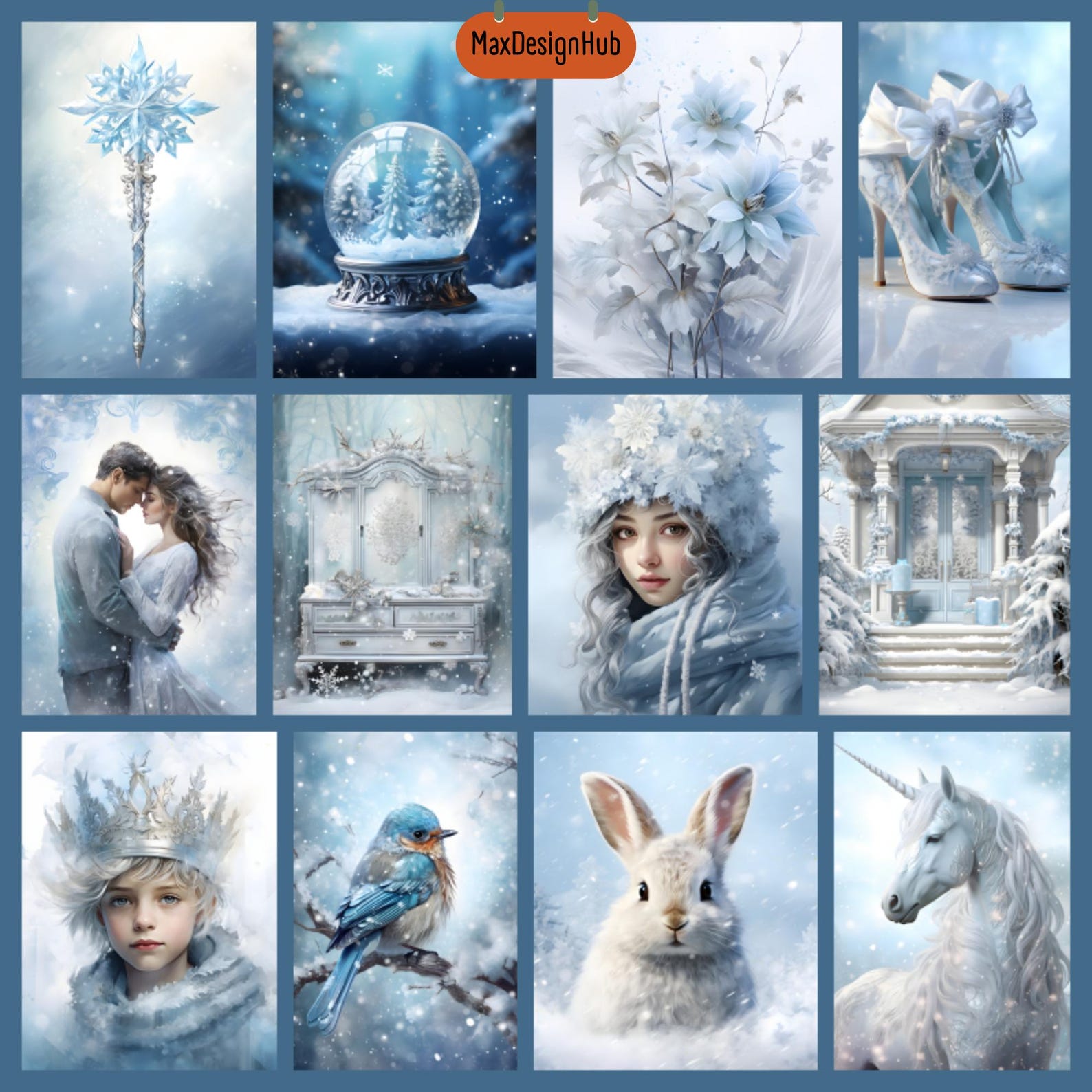 Shabby Chic Winter Junk Journal Pages: Snow, Cozy Graphics (digital ...