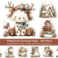Whimsical Christmas Clipart Bundle, Winter Character JPEGs, Storybook Animals, Watercolor Illustrations, Commercial Use product logo
