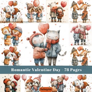 Romantische Valentinstag Seiten, Valentine Junk Journal, Valentinstag Ephemera, Scrapbooking Seite, Valentinstag druckbare, digitales Papier