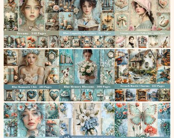 Vintage Wedding Junk Journal Pages: Romantic Scrapbooking (digital