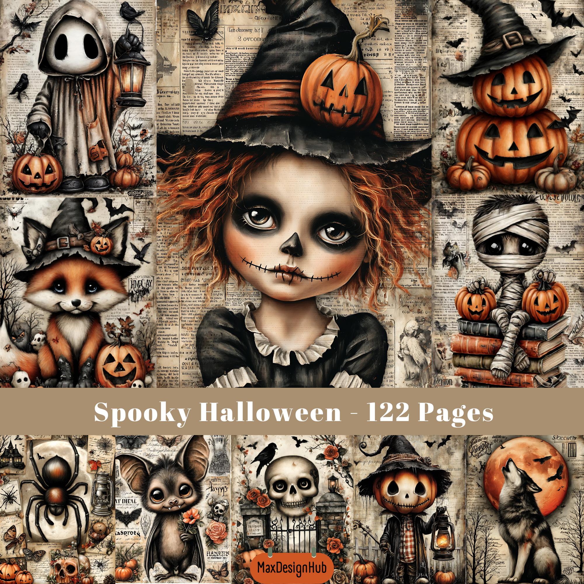 Spooky Halloween Junk Journal Pages: Gothic Ephemera (122 JPG Digital ...