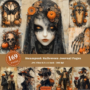 Páginas do diário Steampunk Halloween Junk: 169 cartas dos EUA (papel digital)
