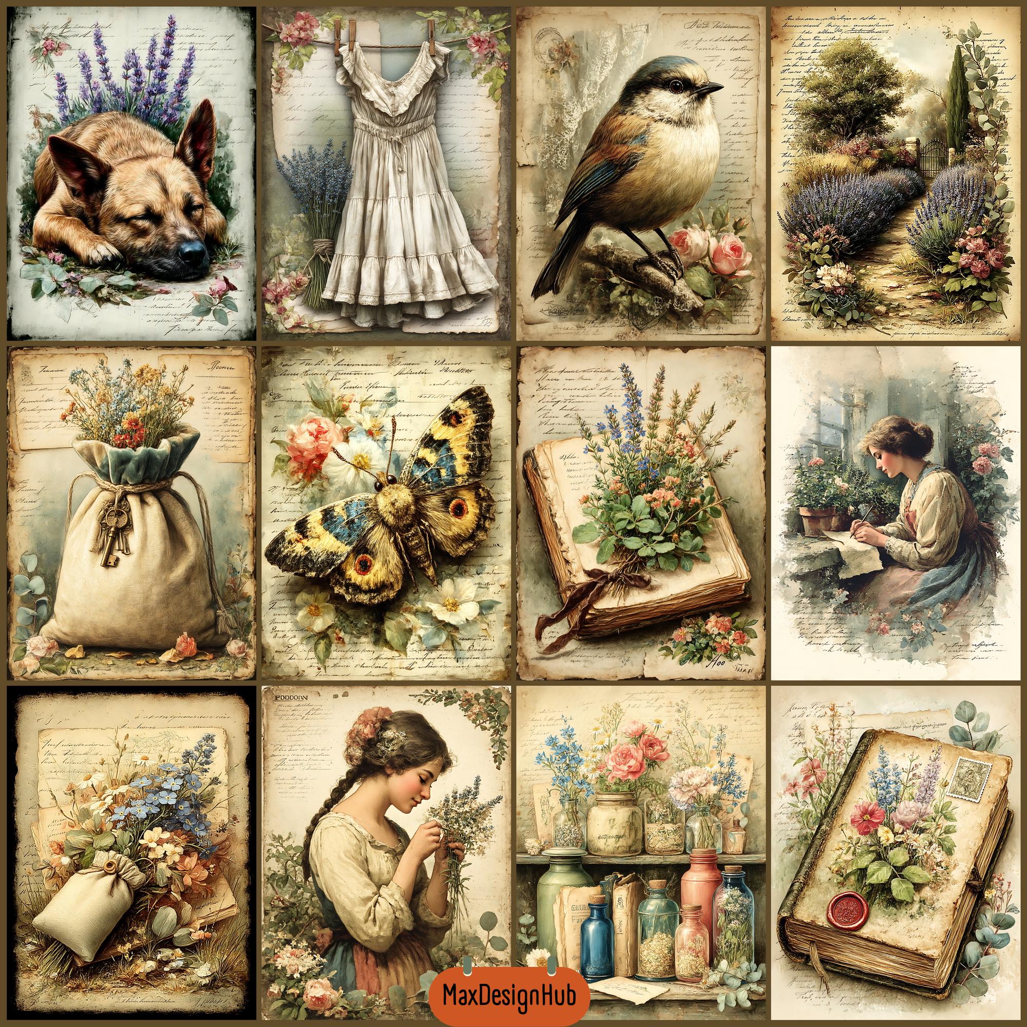 Wildflower Letters Junk Journal Kit Vintage Cottage Garden Ephemera Wildflower Letters Junk Journal Kit Vintage Cottage Garden Ephemera