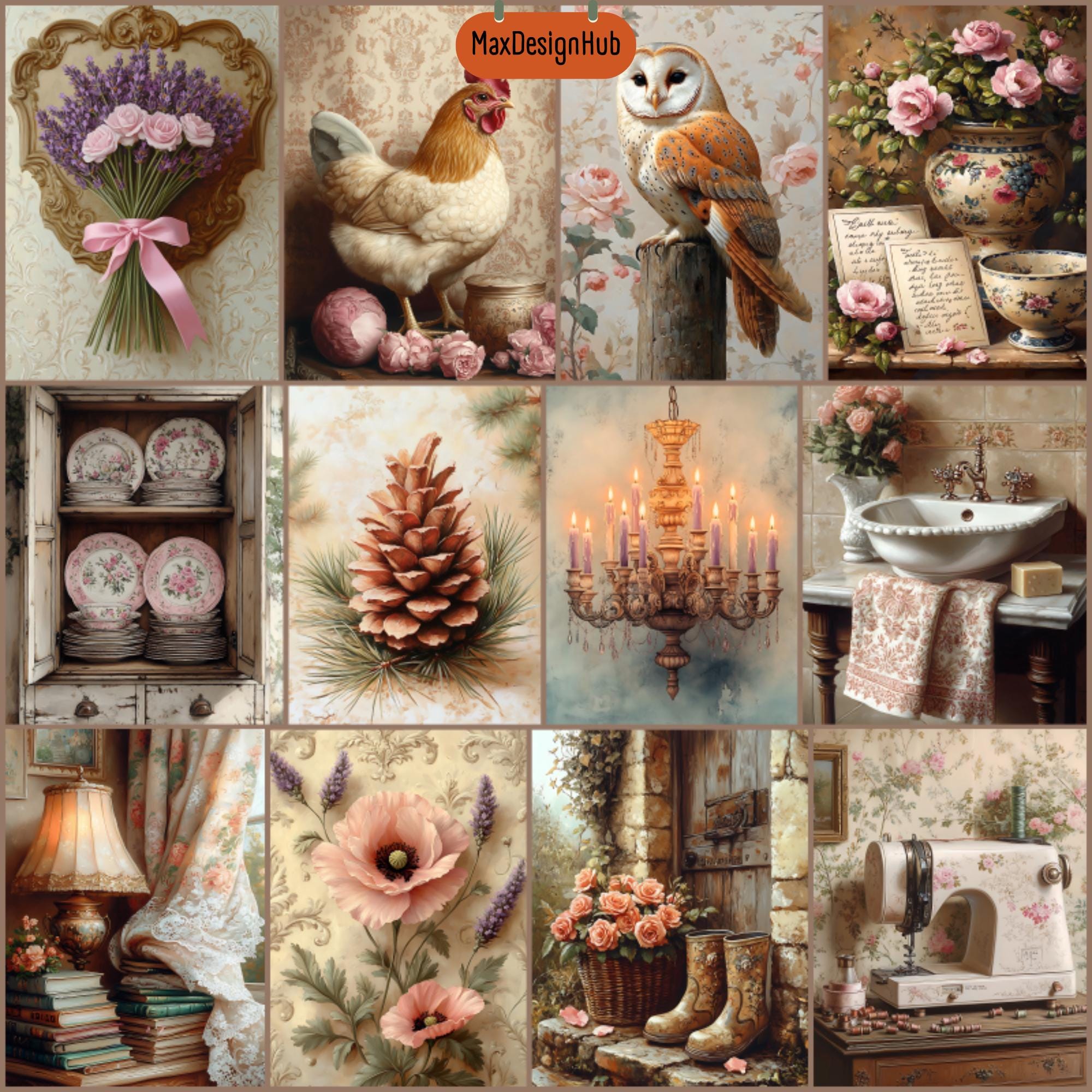 Cottagecore Junk Journal Paper: Cozy Cabin Ephemera (digital Download ...