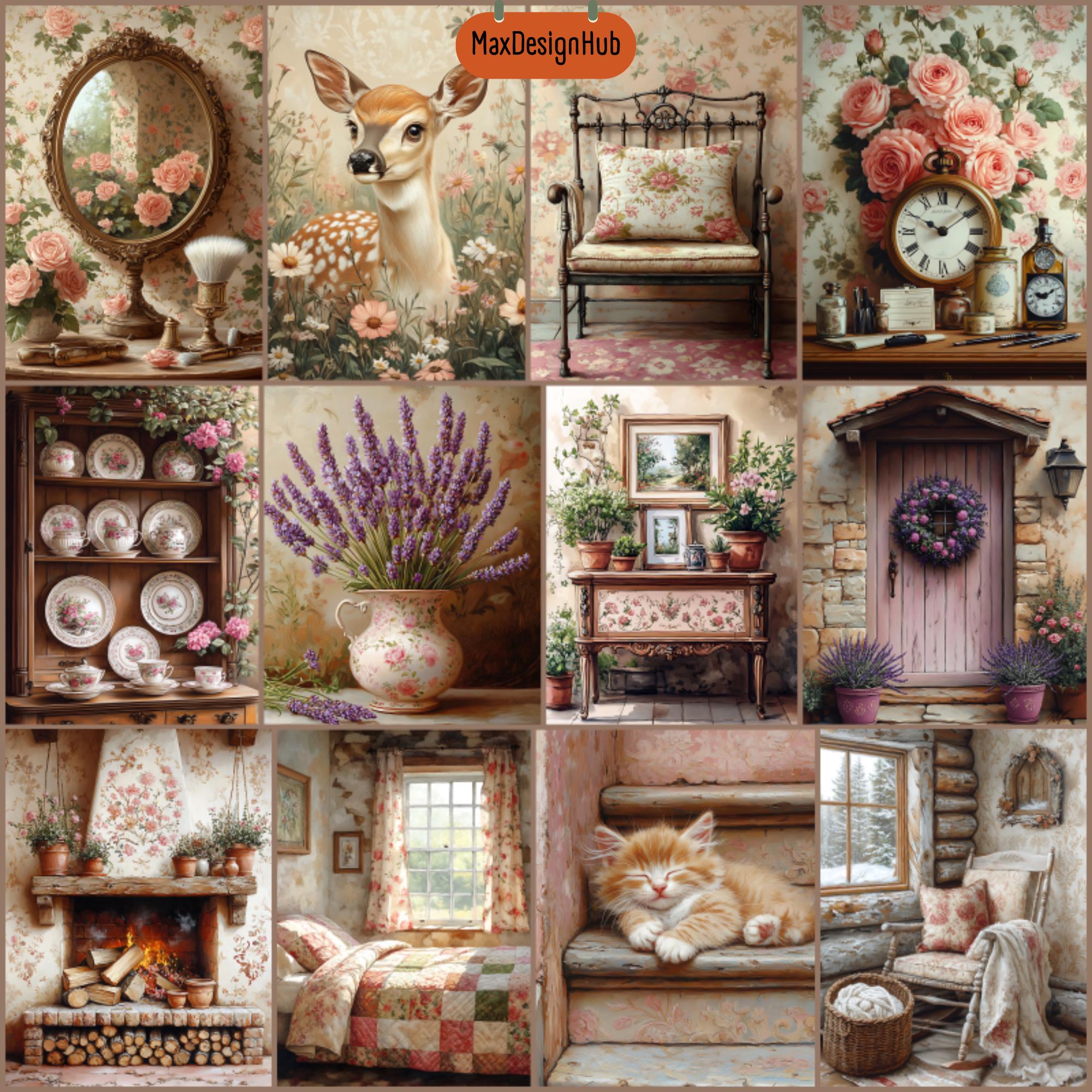 Cottagecore Junk Journal Paper: Cozy Cabin Ephemera (digital Download ...