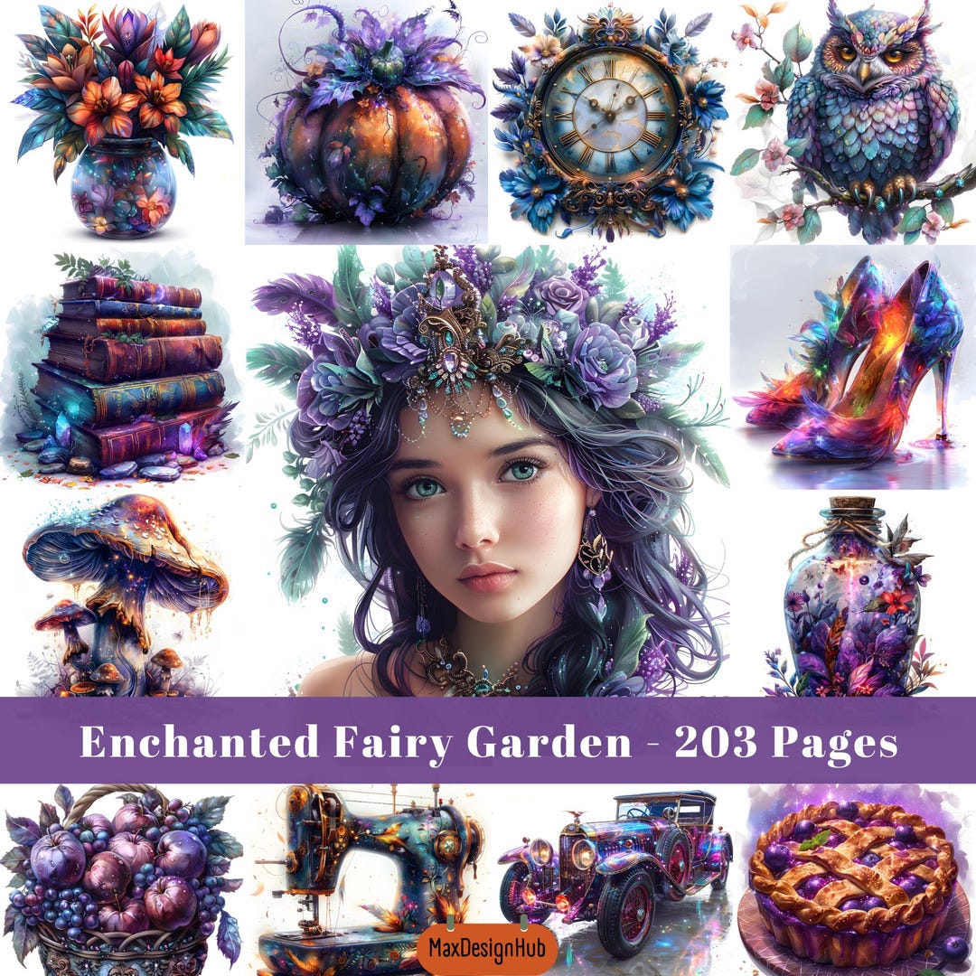 Enchanted Fairy Garden Junk Journal Kit, Fantasy Printable Pages ...