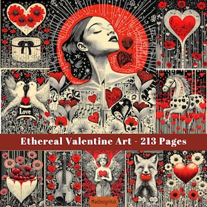 Valentijnsdag kunst, romantisch knutselen, kaarten maken, valentijnsdagboek, valentijnsdagboek, scrapbookpagina, afdrukbaar valentijnsdag