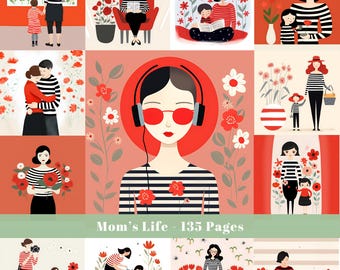Mother's Day Junk Journal Pages: Mom & Son Ephemera (Digital Download)