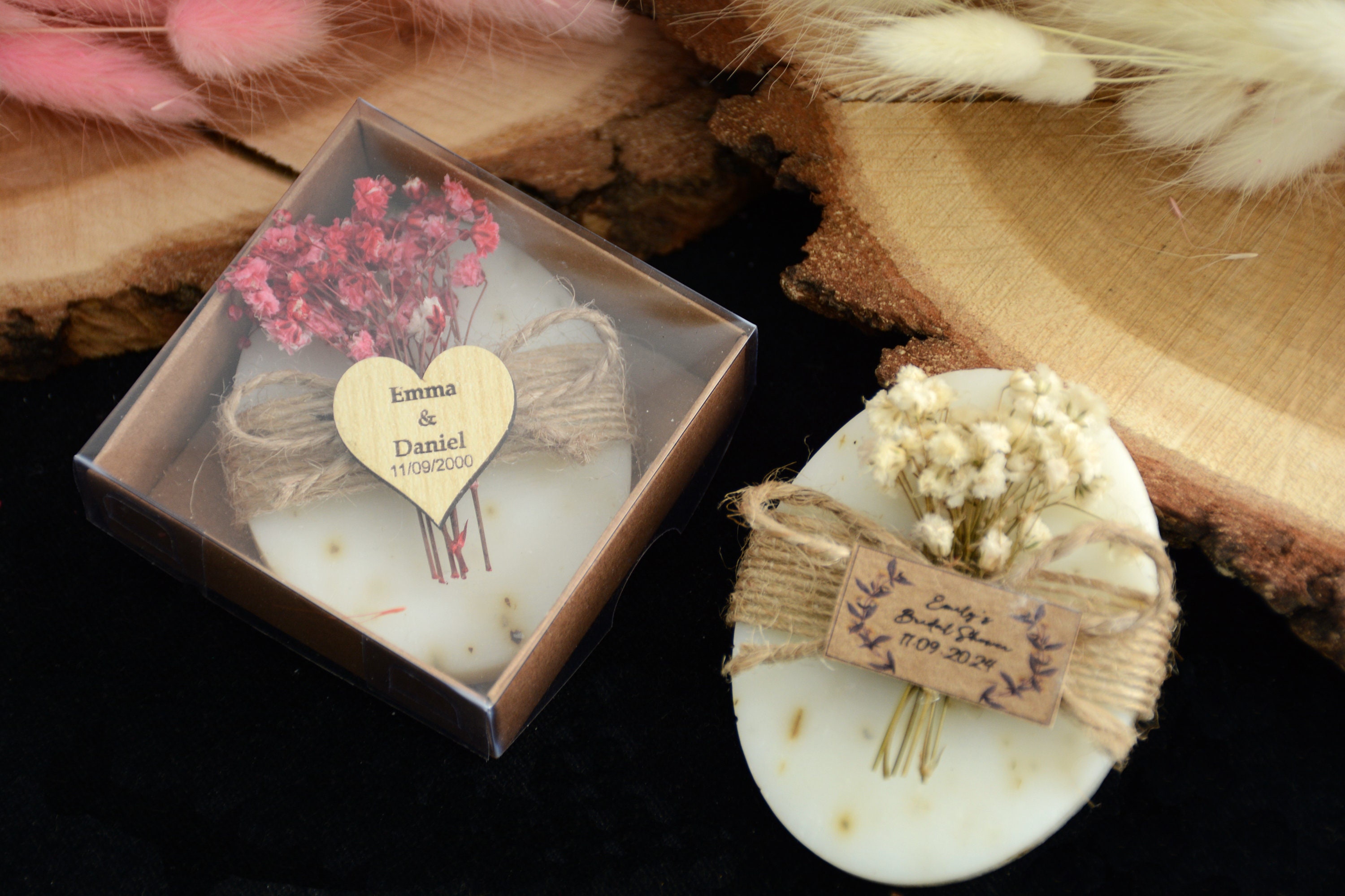 50 PCS Custom Bulk Bridal Shower Soap Favors, Bulk Wedding Favors, Rustic & Unique Bridal Shower Favors, Custom Party Guest Soap Favors