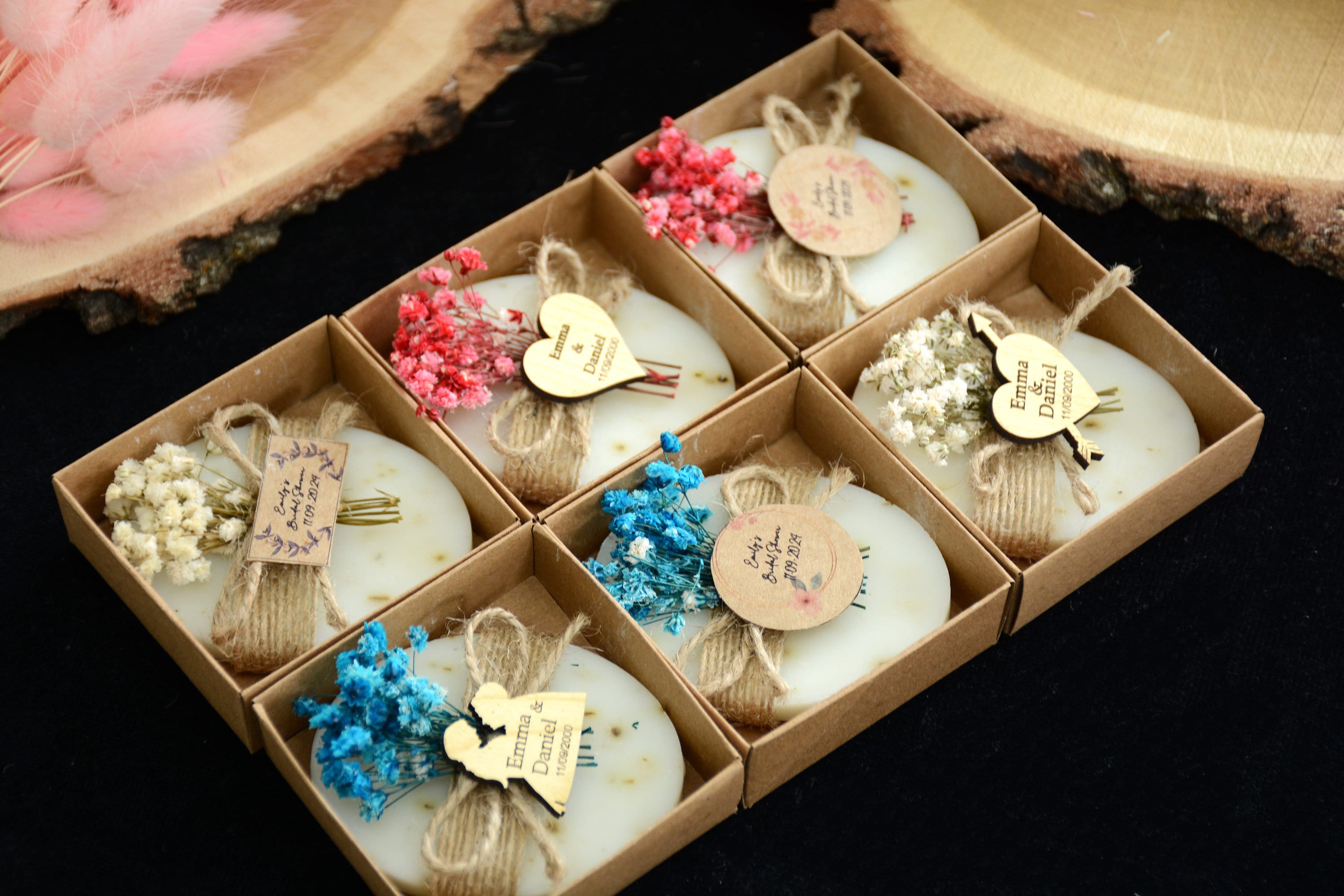 50 PCS Custom Bulk Bridal Shower Soap Favors, Bulk Wedding Favors, Rustic & Unique Bridal Shower Favors, Custom Party Guest Soap Favors